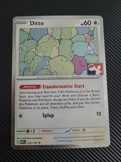 Ditto 132/165 Play! Pokemon Prize Pack Cosmo Holo 151 - NM - Image 1