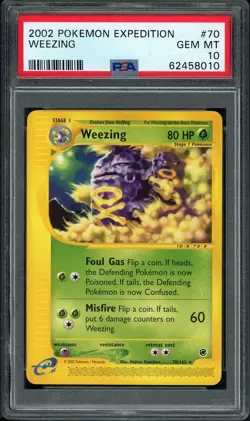 2002 Pokemon Expedition #70 Weezing PSA 10 GEM MINT - Image 1