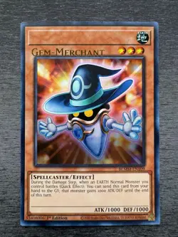 YuGiOh! Gem Merchant BLMM - Error Misprint Name Shift Near Mint 1st Edition - Image 2