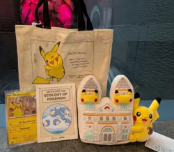 Pokemon x Natural History Museum Jumbo Promo Card Plush Ecology Book Tote Bundle - Image 1