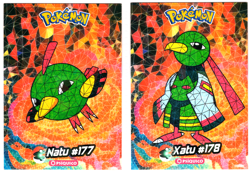 POKEMON - CRYSTAL CARD COLLECTION * NATU & XATU - CRACKED ICE HOLO - Image 1