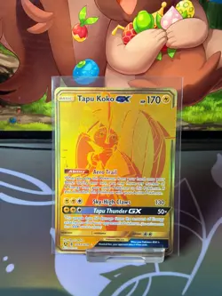 Tapu Koko GX - SV93/SV94 - Hidden Fates - Pokemon TCG Card NM Rare Gold Holo - Image 1