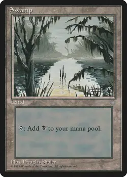 Swamp (A) Ice Age HEAVILY PLD Basic Land MAGIC THE GATHERING MTG CARD ABUGames - Image 1