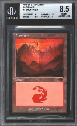 Magic MTG Promo GURU Basic Land Mountain BGS 8.5 (9, 8.5, 8.5, 8) NEAR MINT NM - Image 1