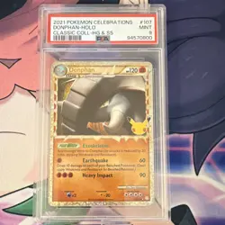 The Pokemon Company Donphan Prime 107/123 Celebrations Holo PSA 9 English - Image 1