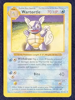 1999 Pokemon Base Set: Wartortle Shadowless (42/102) - Image 1
