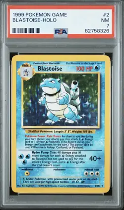 Blastoise Holo 002/102 Pokemon 1999 Base Set Unlimited Holo PSA 7 - Image 1