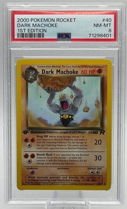 2000 POKEMON ROCKET #40 DARK MACHOKE 1ST EDITION PSA 8 NM-MT - Image 1