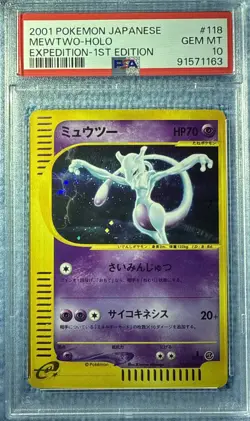 PSA 10 Mint Japanese Pokemon Mewtwo Holo Expedition Base Set E Series 2001 #118 - Image 1