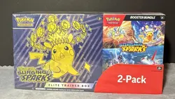 Pokemon Surging Sparks ETB & Booster Bundle (Costco 2-pack). Factory Sealed - Image 1
