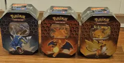 Pokemon Hidden Fates Tin Charizard, Raichu, Gyarados - Set of 3 - Factory Sealed - Image 1