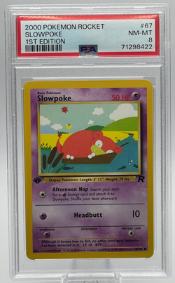 2000 POKEMON ROCKET #67 SLOWPOKE 1ST EDITION PSA 8 NM-MT - Image 1