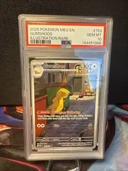 2025 POKEMON MEG EN-MEGA EVOLUTION ILLUSTRATION RARE #153 GUMSHOOS PSA 10 - Image 1