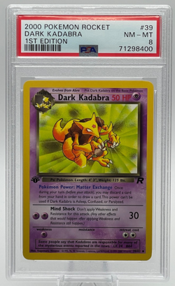 2000 POKEMON ROCKET #39 DARK KADABRA 1ST EDITION PSA 8 NM-MT - Image 1