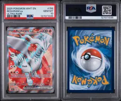 PSA 10 RESHIRAM #158 ULTRA RARE FULL ART 2025 POKEMON WHT EN WHITE FLARE - Image 3