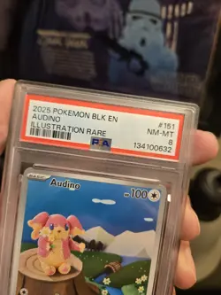 PSA 8 AUDINO 2025 POKEMON BLK EN-BLACK BOLT ILLUSTRATION RARE #151 AUDINO PSA 8 - Image 5