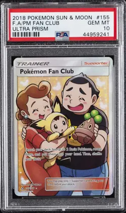 2018 POKEMON SUN & MOON ULTRA PRISM #155 FULL ART/POKEMON FAN CLUB PSA 10 - Image 1