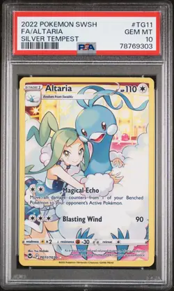 2022 Pokemon SWSH Silver Tempest #TG11 Altaria Full Art PSA 10 Gem Mint W Lisia - Image 1