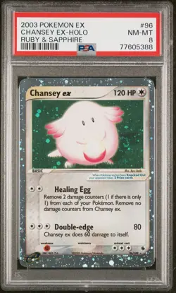 Pokemon 2003 EX Ruby & Sapphire Chansey EX 96/109 PSA 8 - Image 1
