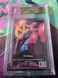 💫 Gundam Card Game Ex Base CHAR'S ZAKU PROMOENGLISH EXBP-004 BGS 10 POP 1 💫 - Image 1