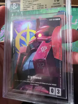 💫 Gundam Card Game Ex Base CHAR'S ZAKU PROMOENGLISH EXBP-004 BGS 10 POP 1 💫 - Image 2
