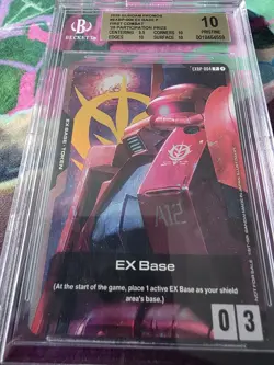💫 Gundam Card Game Ex Base CHAR'S ZAKU PROMOENGLISH EXBP-004 BGS 10 POP 1 💫 - Image 3