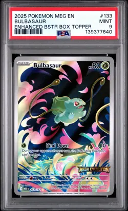 2025 POKEMON MEG EN-MEGA EVOLUTION ENHANCED BOOSTER BOX TOPPER BULBASAUR PSA 9 - Image 1