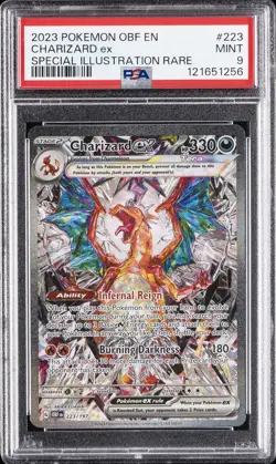 2023 POKEMON OBF EN-OBSIDIAN FLAMES SPECIAL ILLUSTRATION RARE CHARIZARD EX PSA 9 - Image 1