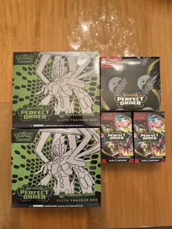 Pokemon Center Perfect Order PKC 2x ETB, 1x Booster Box, and 2x Booster Bundles - Image 1