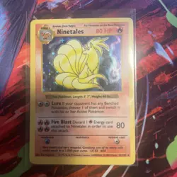 Pokemon TCG Ninetales 12/102 Base Set Shadowless Black Flame Holo Rare WOTC 1999 - Image 2