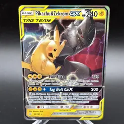 Pokemon Pikachu & Zekrom GX Ultra Rare Holo SM - Team Up 33/181 NM - Image 1