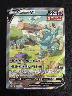 Golurk V Sword & Shield: Evolving Skies 182/203 Ultra Rare Pokemon TCG - NM - Image 1