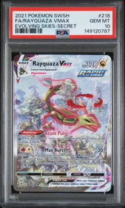 2021 POKEMON SWORD & SHIELD EVOLVING SKIES SECRET FULL ART/RAYQUAZA VMAX PSA 10 - Image 1