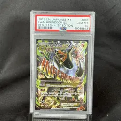 2015 POKEMON JPN XY RED FLASH 1ST ED #061 FULL ART/M HOUNDOOM EX PSA 10 - Image 2