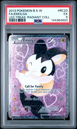 2013 POKEMON B&W LEGEND TREASURES RADIANT COLL #RC23 FULL ART/EMOLGA PSA 5 - Image 1
