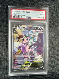 2021 POKEMON SWORD & SHIELD FUSION STRIKE #251 FULL ART/MEW V PSA 9 - Image 1
