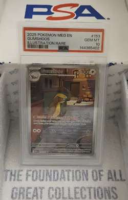 Gumshoos IR PSA 10 Pokemon Mega Evolution 153/132 ME01 - Image 1