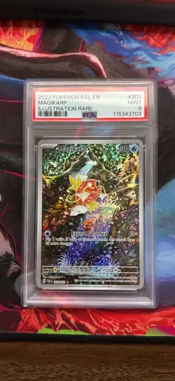 Pokemon TCG Magikarp Illustration Rare Holo 203/193 Paldea Evolved PSA 9 2023 - Image 1