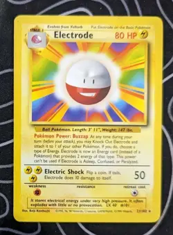 Electrode 21/102 Base Set Pokemon Tcg Card Vintage Wotc Near Mint - Image 1
