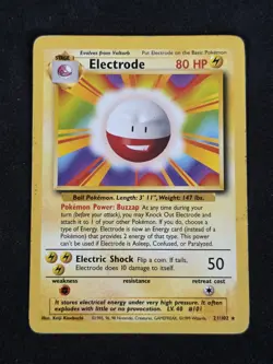 Electrode 21/102 Base Set Non-Holo Rare Vintage WOTC Pokemon Card - Image 1