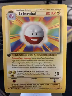 Lektrobal (Electrode) Rare 1st Edition WOTC German Pokemon Card 21/102 Base Set - Image 1