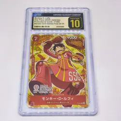 2024 One Piece JPN Bandai Card Fest 24-25 P-080 MONKEY D LUFFY CGC 10 Pristine!! - Image 1