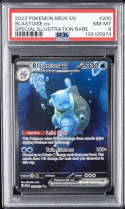 2023 POKEMON MEW EN-151 SPECIAL ILLUSTRATION RARE #200 BLASTOISE EX PSA 8 - Image 1