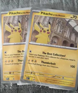 2 x Pikachu At The Museum OVERSIZED Promo Card - Natural History Museum - SEALED - Image 1