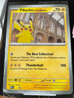 Pikachu at the Museum Jumbo Sealed Promo Pokemon Card Oversized Natural History - Image 1