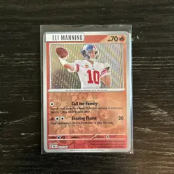Eli Manning New York Giants One Of One Holo Pokemon Card NFL Football Card - Image 1