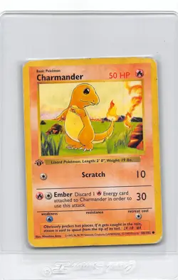 Charmander 46/102 - 1ST EDITION - Shadowless - Base Set - Pokemon Card - HP/DMG - Image 1