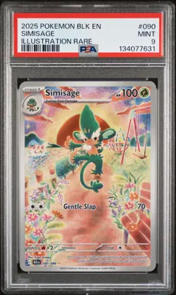 Pokemon TCG Simisage Black Bolt Holo Illustration Rare Card 090/086 PSA 9 - Image 1