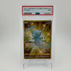 Pokemon Mew 2021 Celebrations Full Art Gold Secret Rare Card 025/025 PSA 9 - Image 1