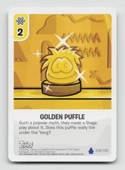 Club Penguin - Golden Puffle 100/150 Snow Card Topps Disney - Image 1